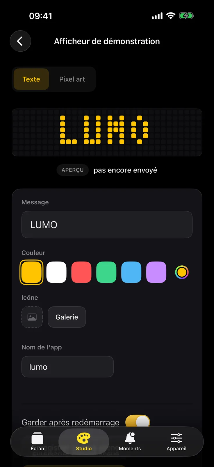Le Studio et les Moments, sur iPhone